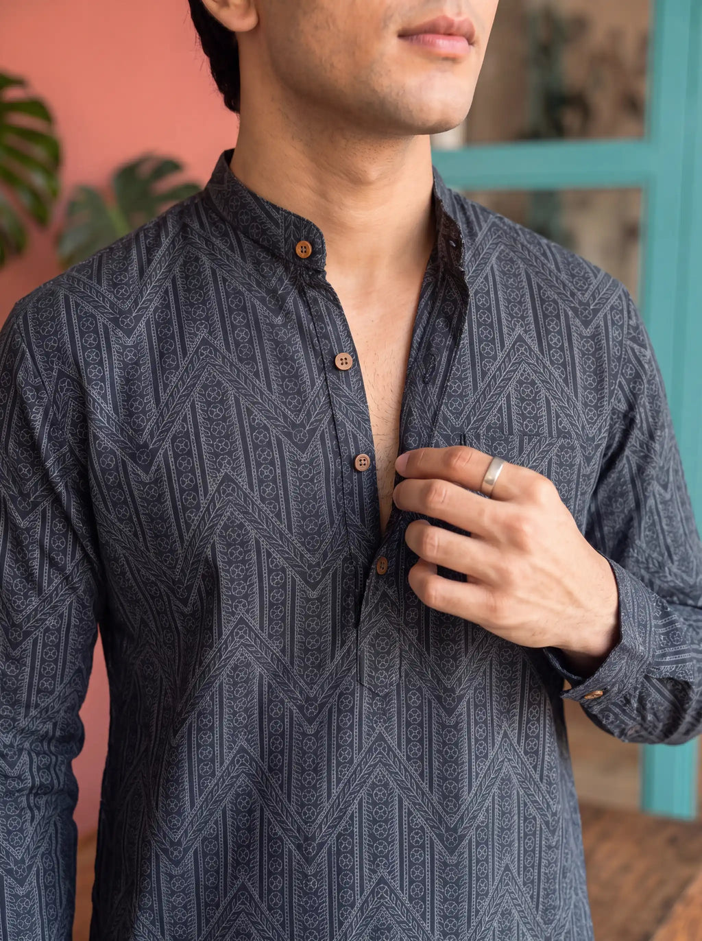 Desert Bloom – Printed Cotton Short Kurta