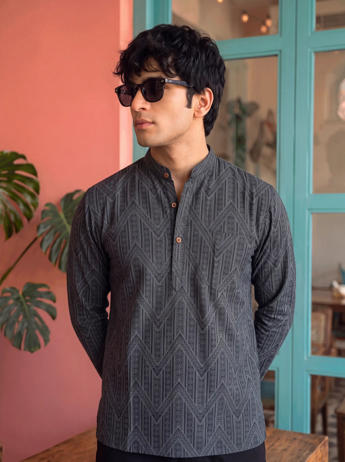 Desert Bloom – Printed Cotton Short Kurta