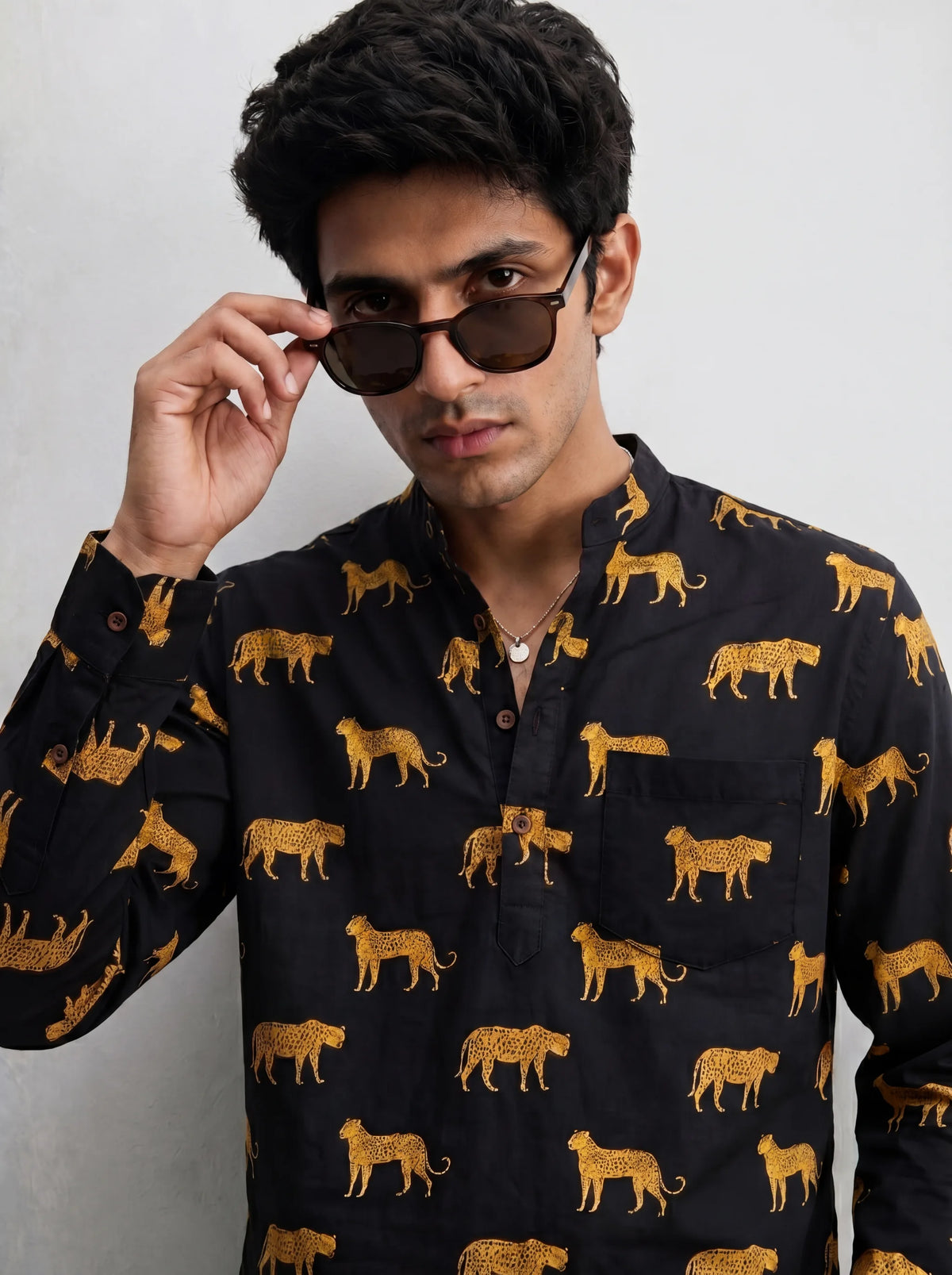 Tiger Tales – Printed Cotton Short Kurta