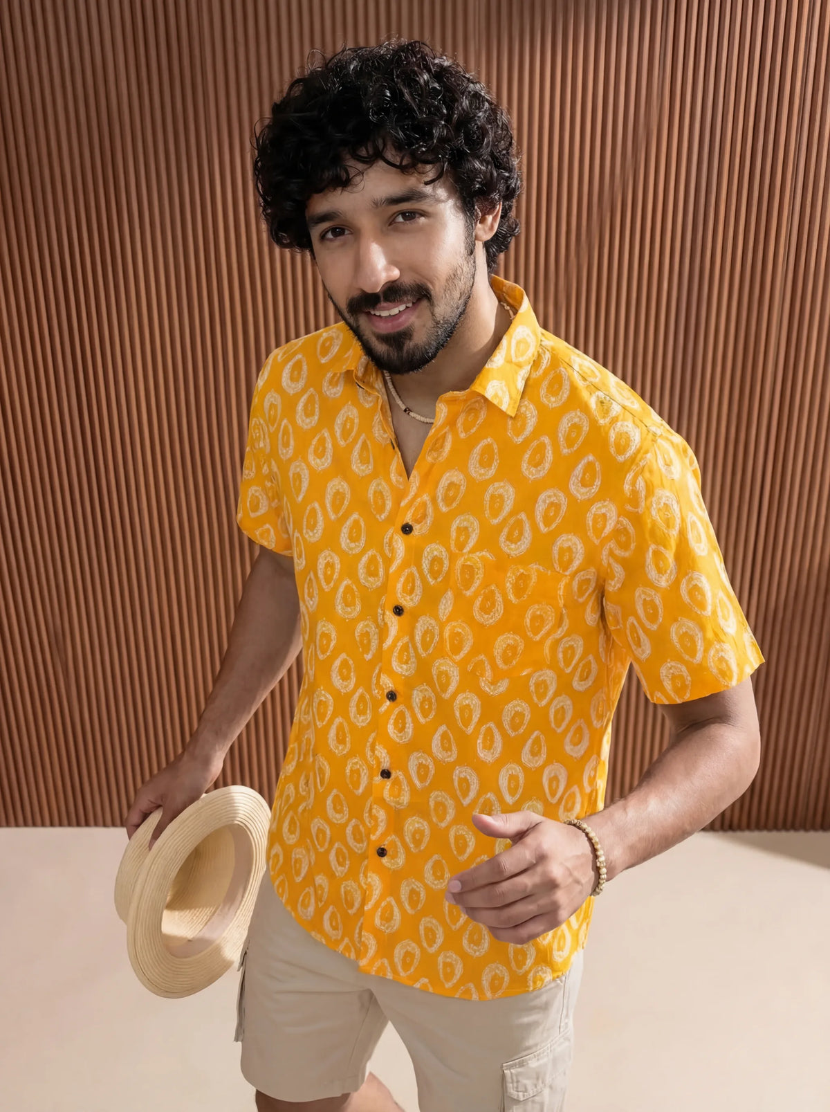 Golden Leaf – Printed Cotton Half Sleeve