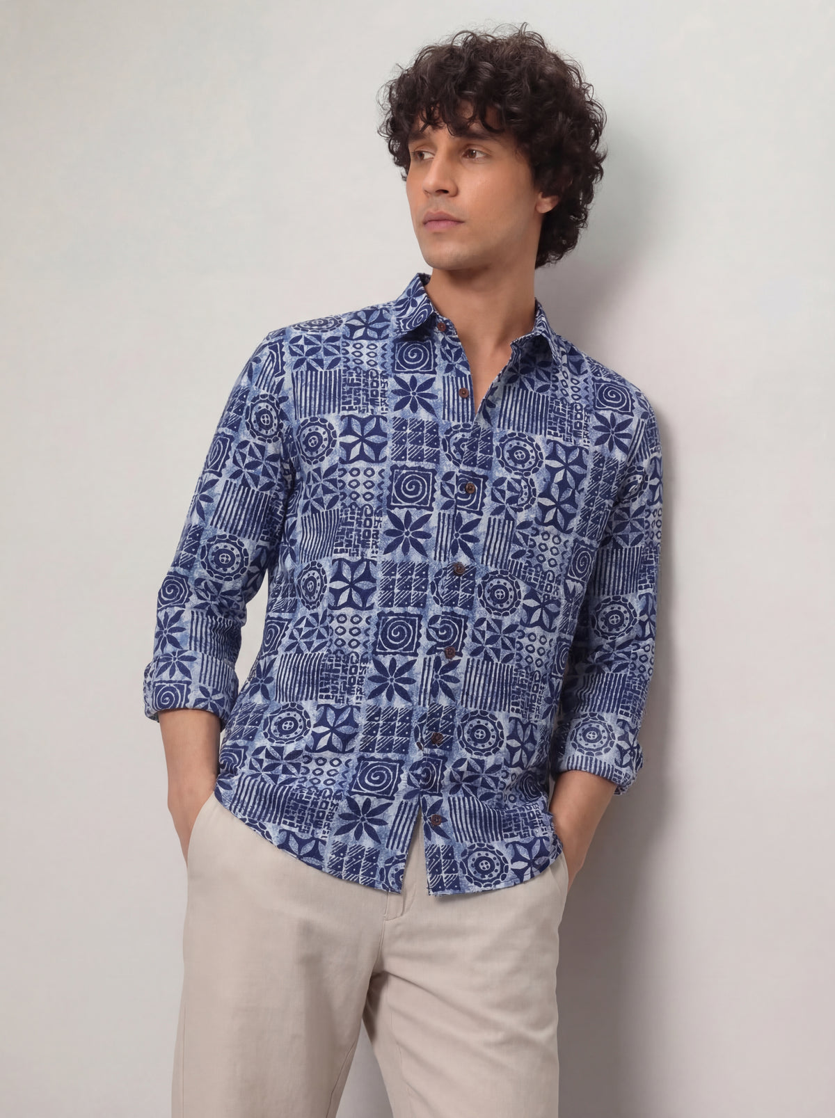 Ocean Waves – Printed Cotton Full Sleeve