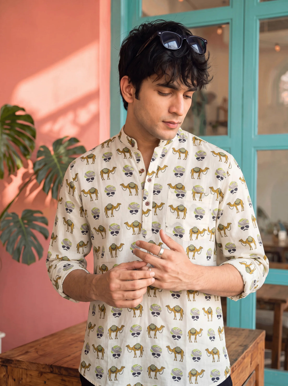 Nature's Charm – Printed Cotton Short Kurta