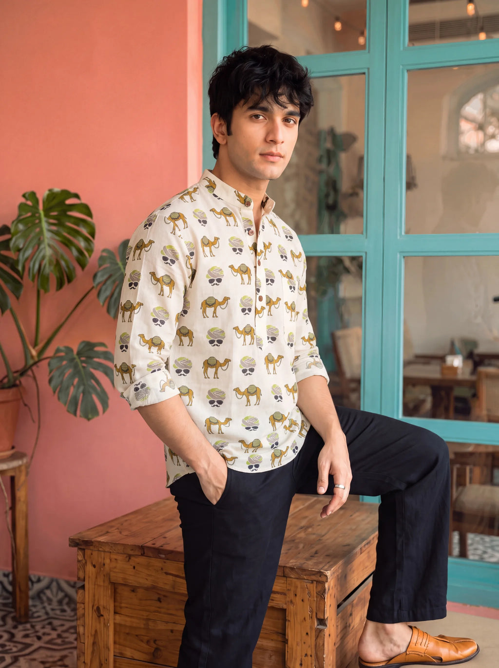 Nature's Charm – Printed Cotton Short Kurta