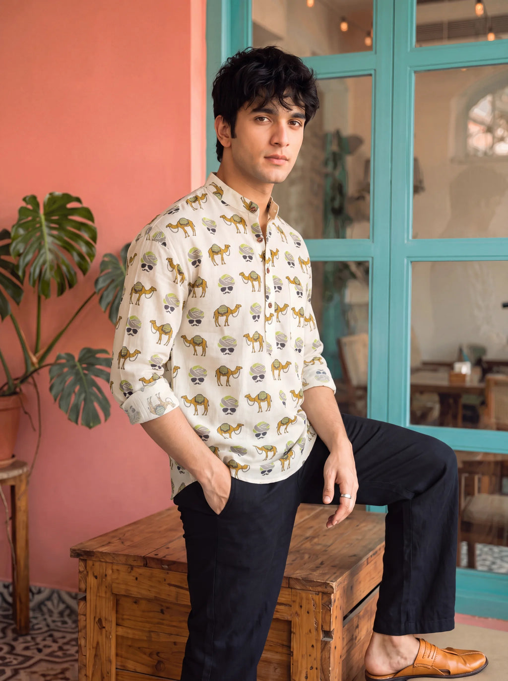 Nature's Charm – Printed Cotton Short Kurta