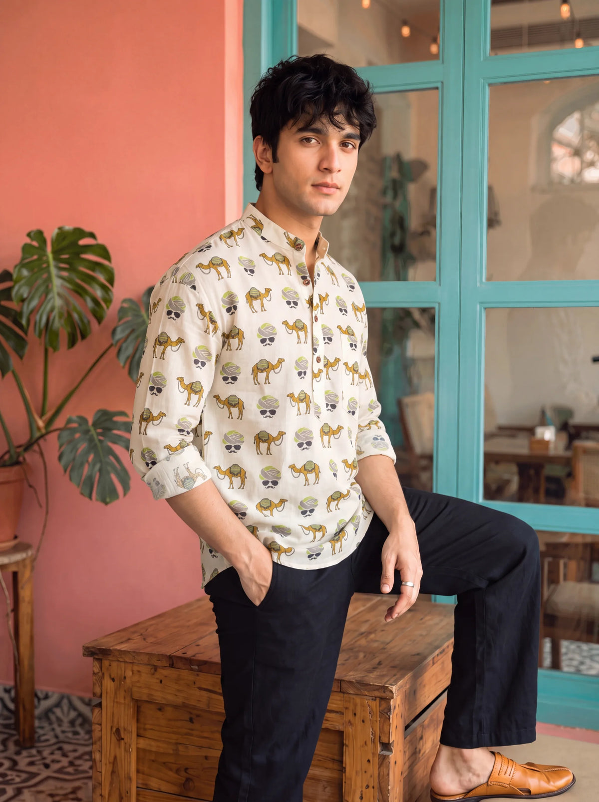 Nature's Charm – Printed Cotton Short Kurta
