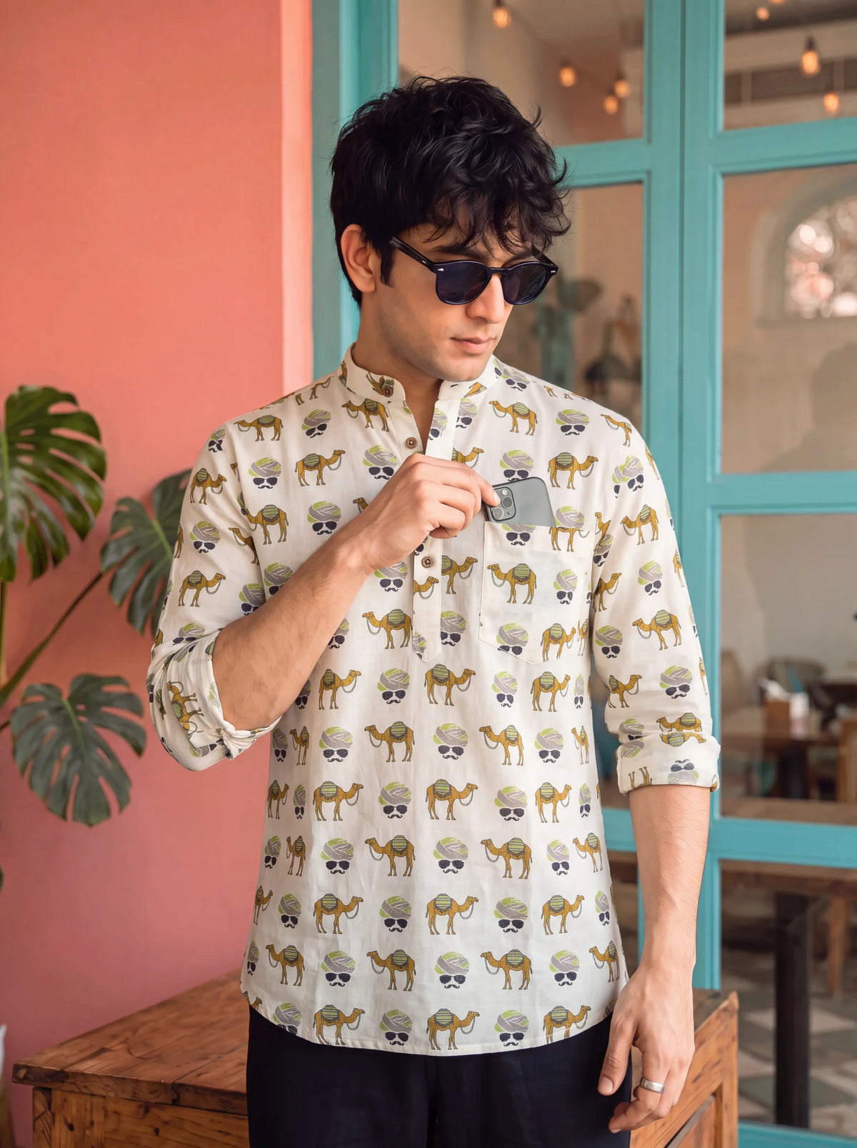 Nature's Charm – Printed Cotton Short Kurta