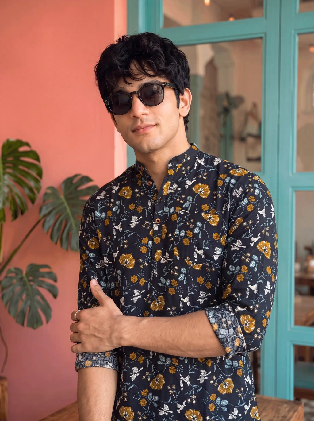 Butterfly Bloom – Printed Cotton Short Kurta