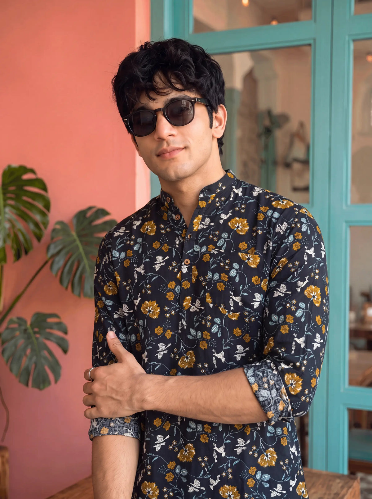 Butterfly Bloom – Printed Cotton Short Kurta