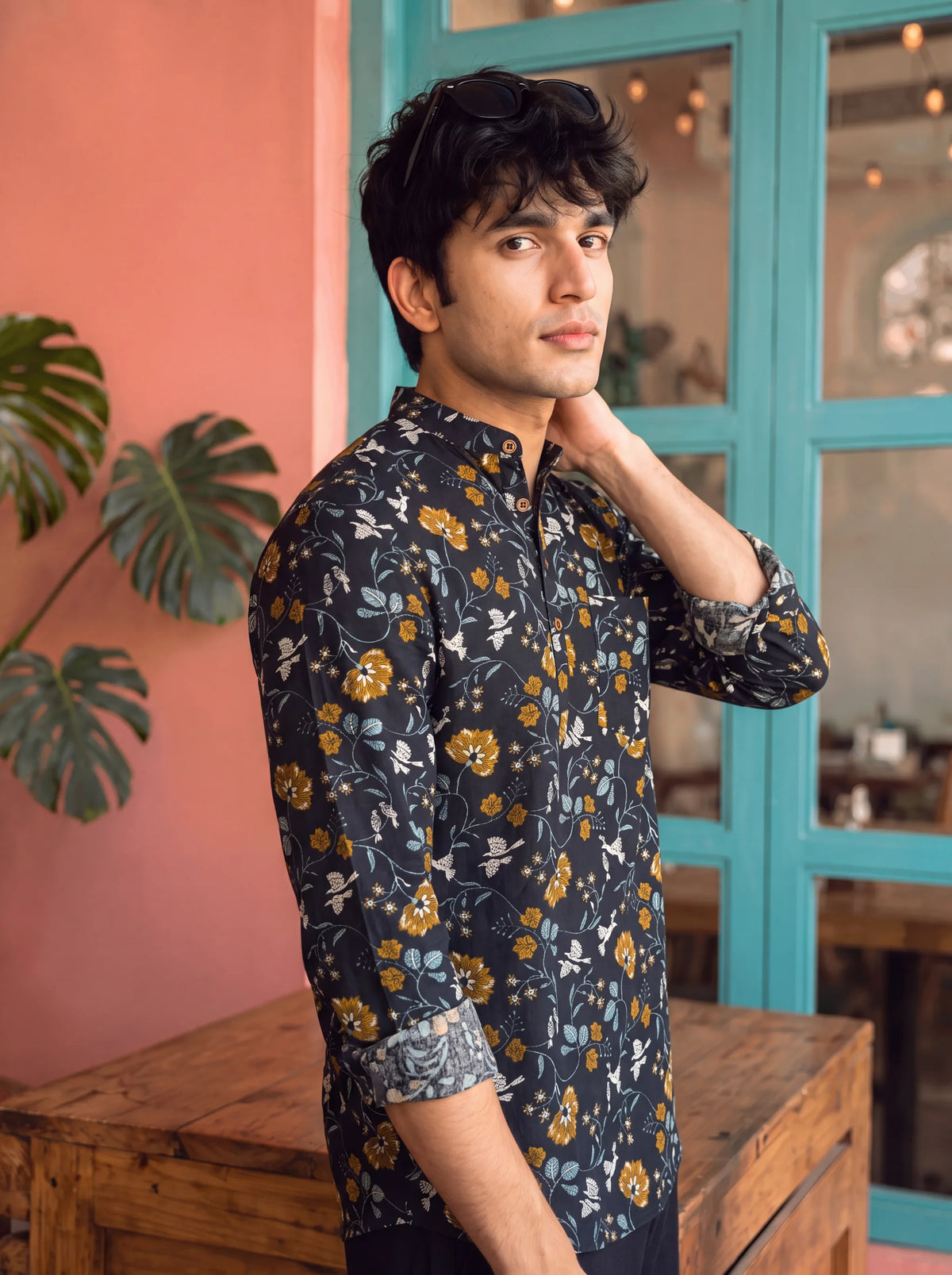 Butterfly Bloom – Printed Cotton Short Kurta