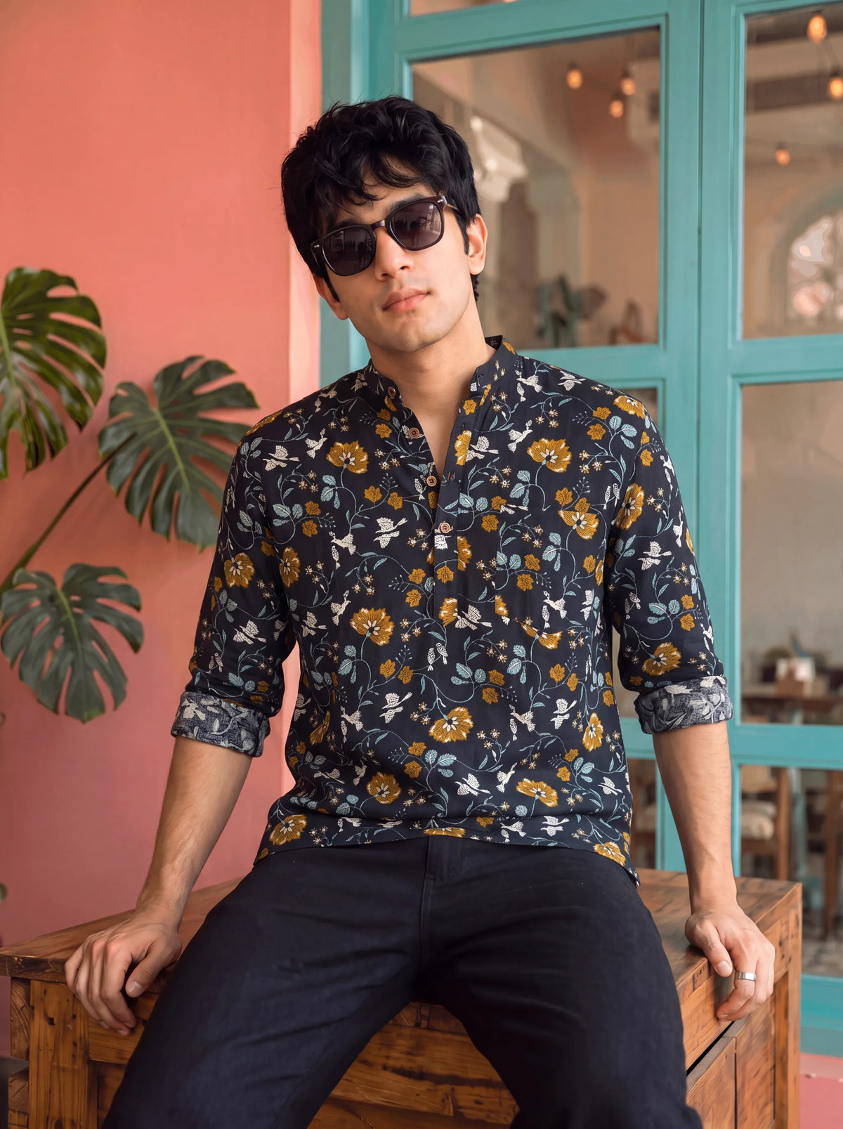 Butterfly Bloom – Printed Cotton Short Kurta