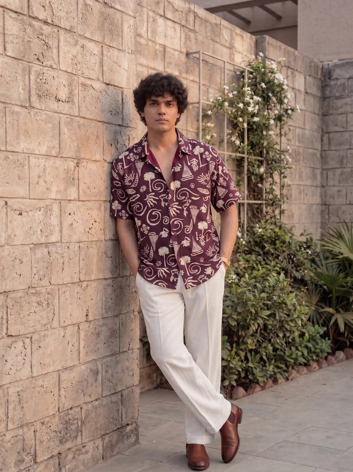 Nautical Vibes – Printed Cotton Half Sleeve Shirt