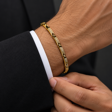 Modern Gold Articulated Bracelet - Men's Jewellery