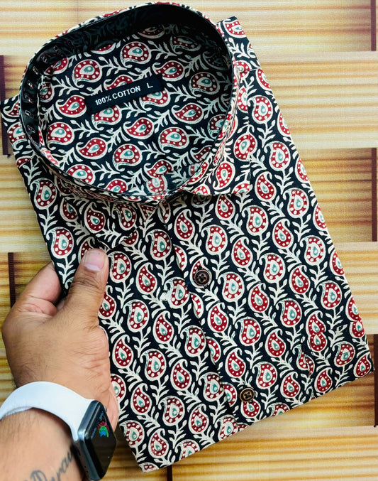 Black & Red Batik Print