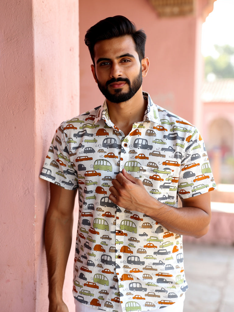 Boats & Waves – Printed Cotton Half Sleeve