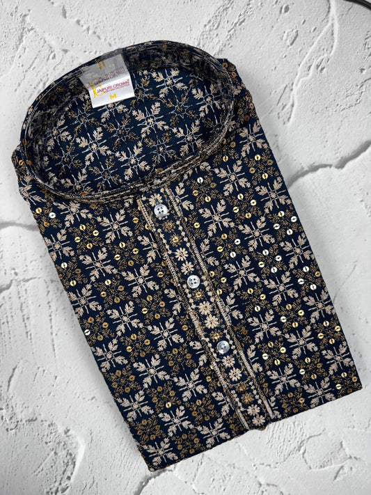 Lakhnavi kurta-Blue