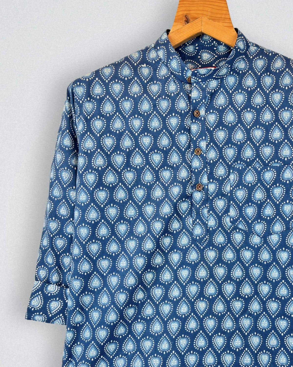 Raindrop Rhythm – Printed Cotton Short Kurta