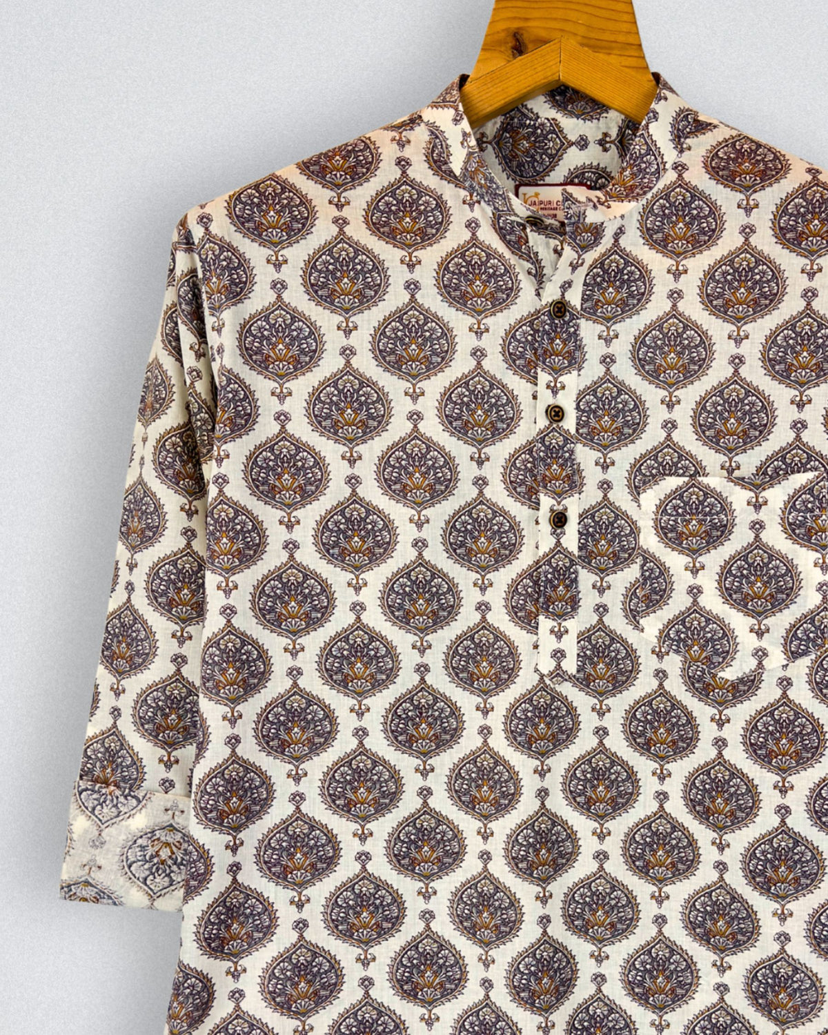 Heritage Charm – Printed Cotton Short Kurta