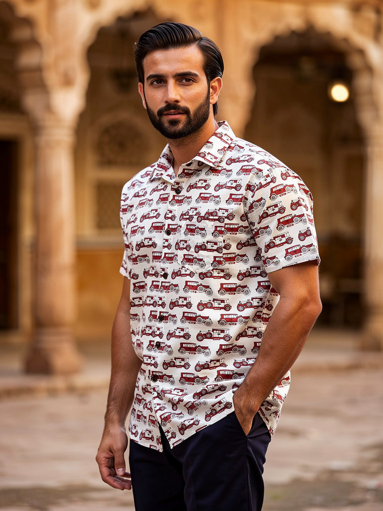 Vintage Ride – Printed Cotton Half Sleeve