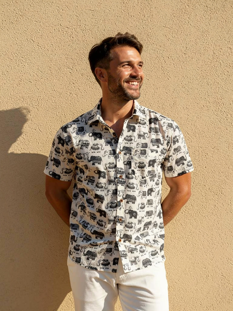 Elephant Tales – Printed Cotton Half Sleeve