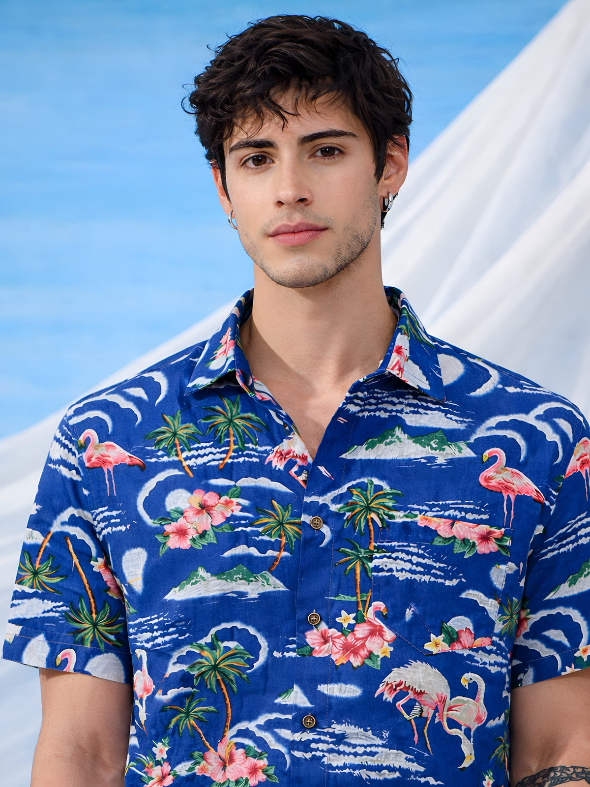 Flamingo Breeze – Printed Cotton Half Sleeve