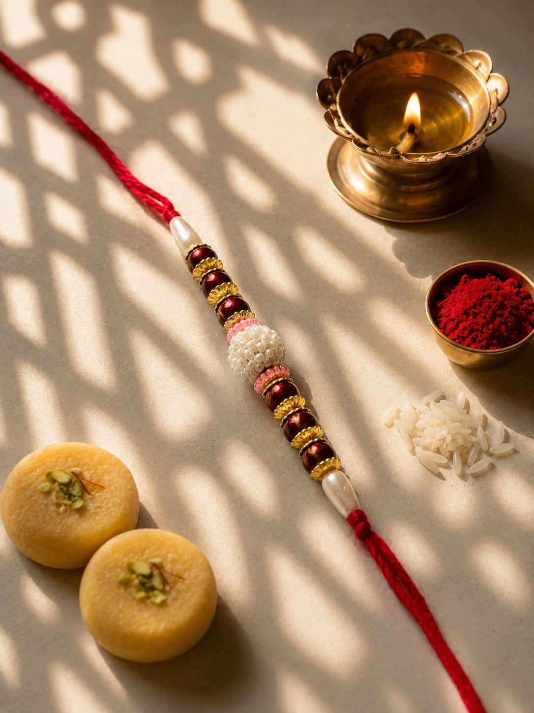 Ruby Pearl Royale Rakhi