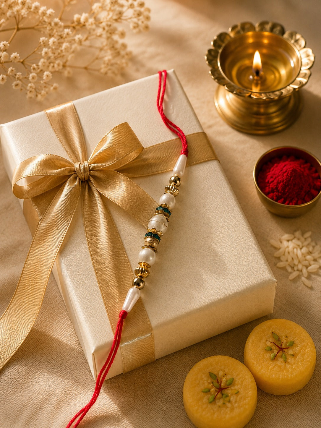 Royal Pearl Elegance Rakhi