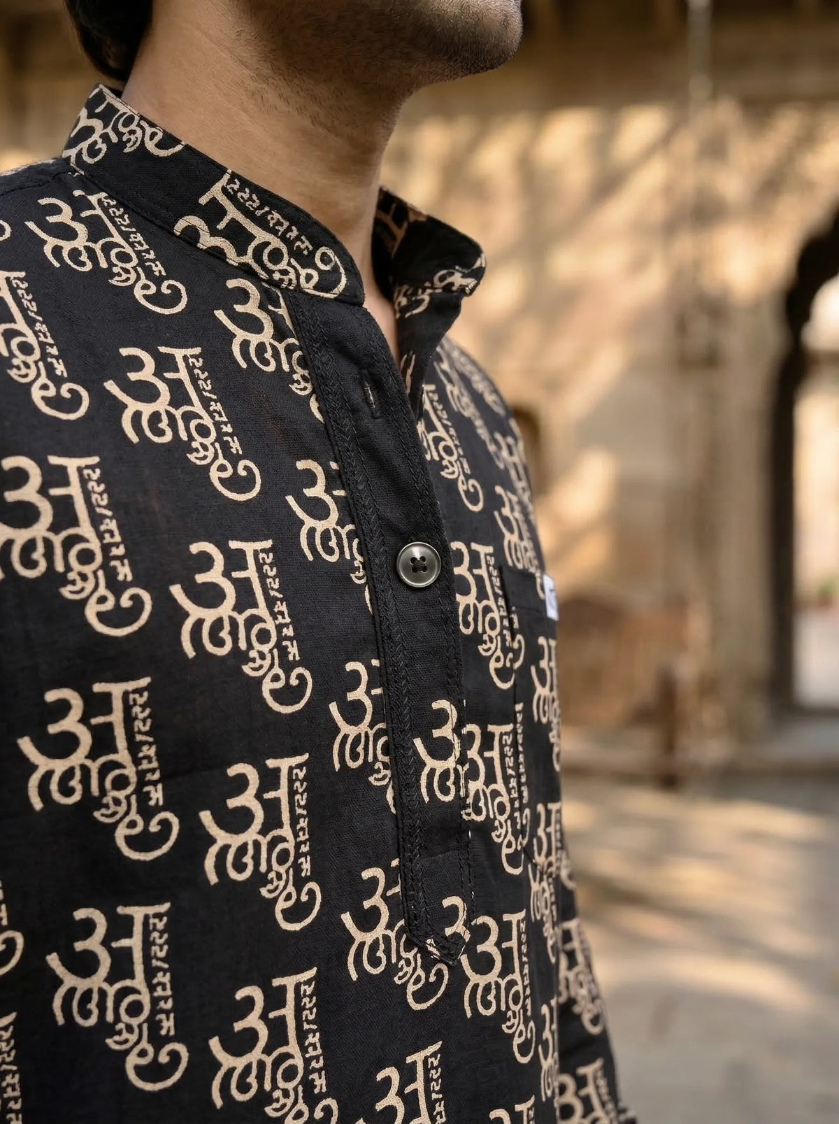 Mystic Symbols – Printed Cotton Short Kurta