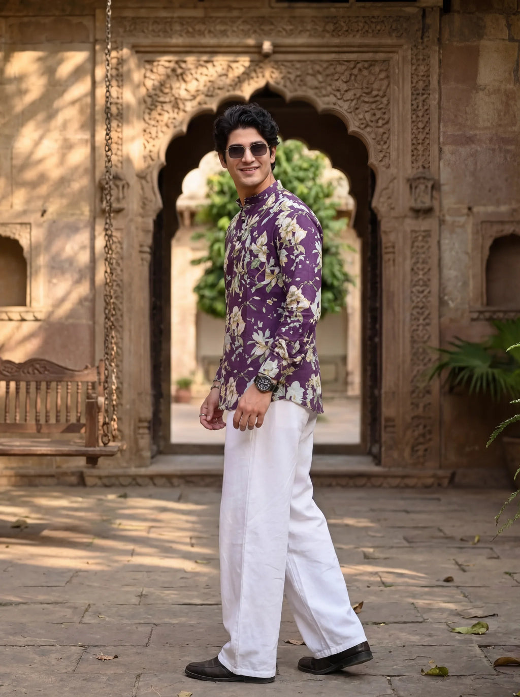 Vibrant Elegance – Printed Cotton Short Kurta