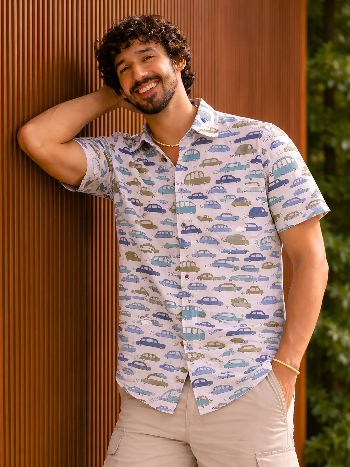 Plus Size Car Parade – Printed Cotton Half Sleeve