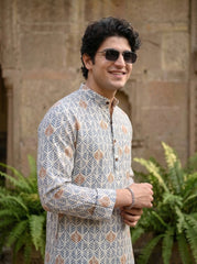 Leafy Elegance – Plus Size Printed Cotton Short Kurta
