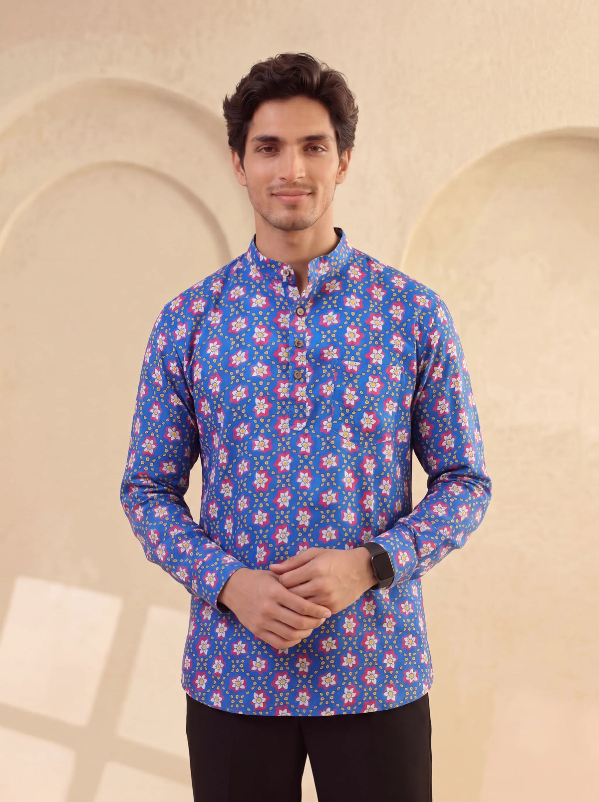 Blossom Breeze – Printed Cotton Short Kurta