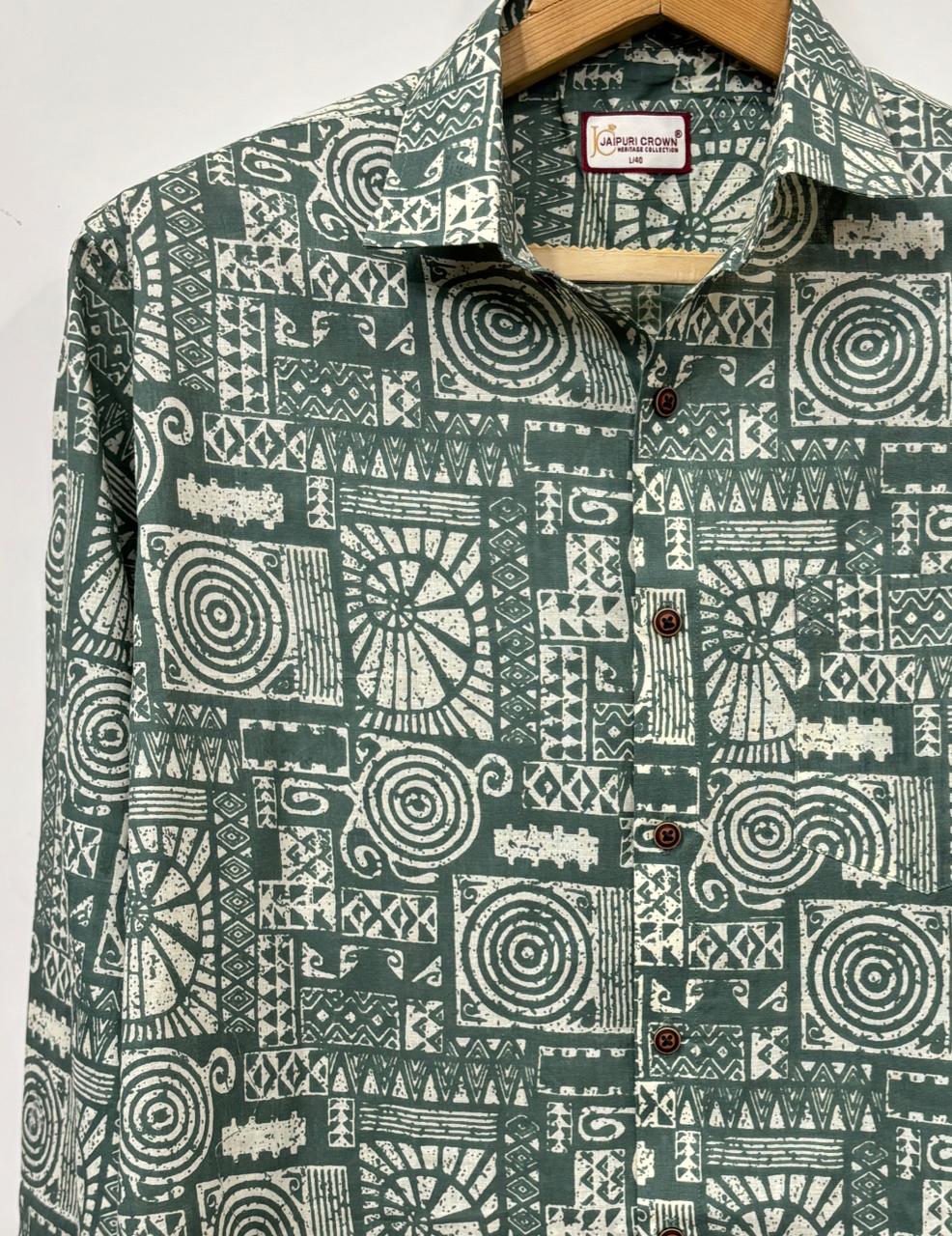 Sanganeri Spirit – Men's Full Sleeve Cotton Shirt