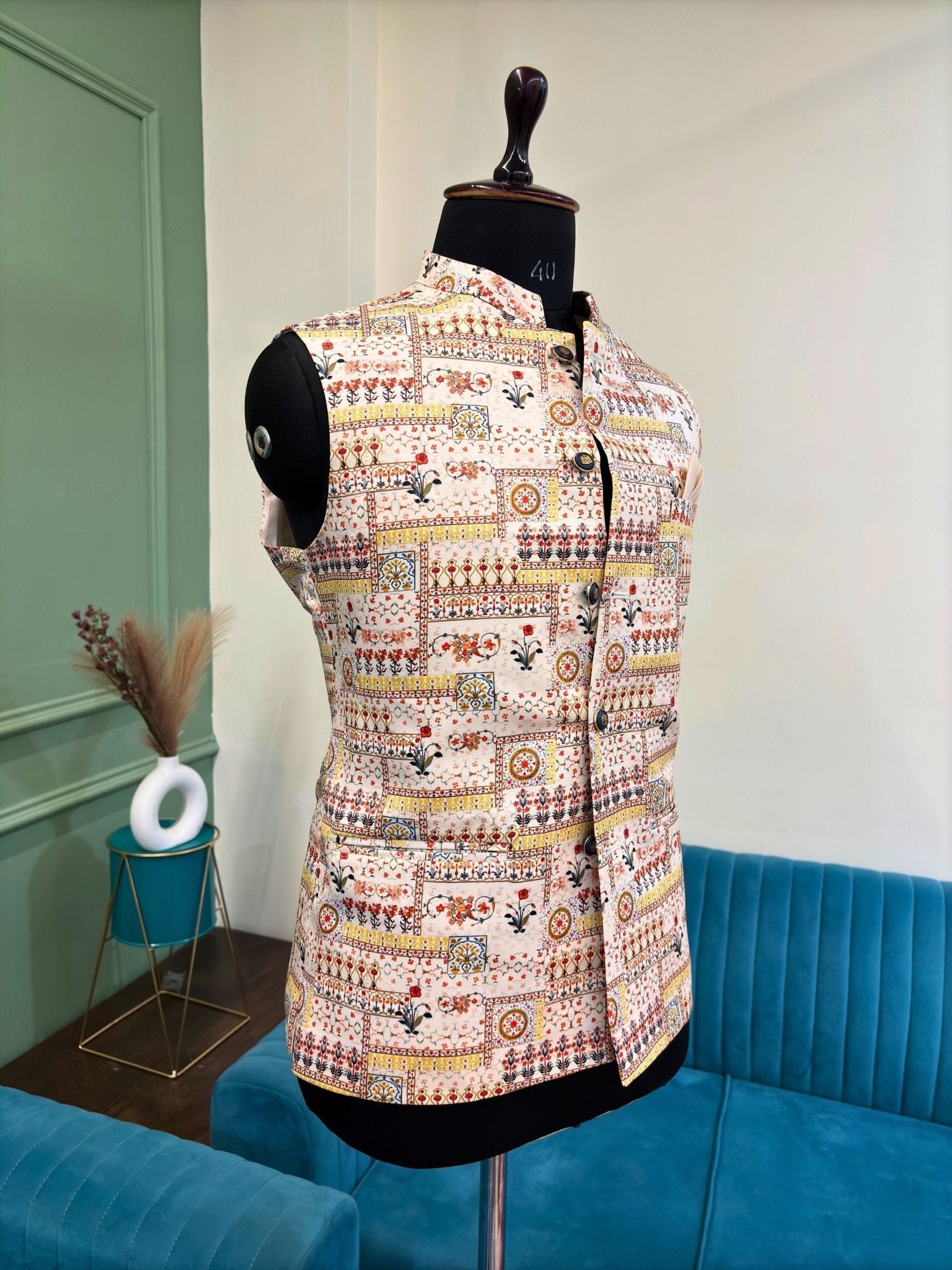 Amber Aura Nehru Jacket - Jaipuri Crown