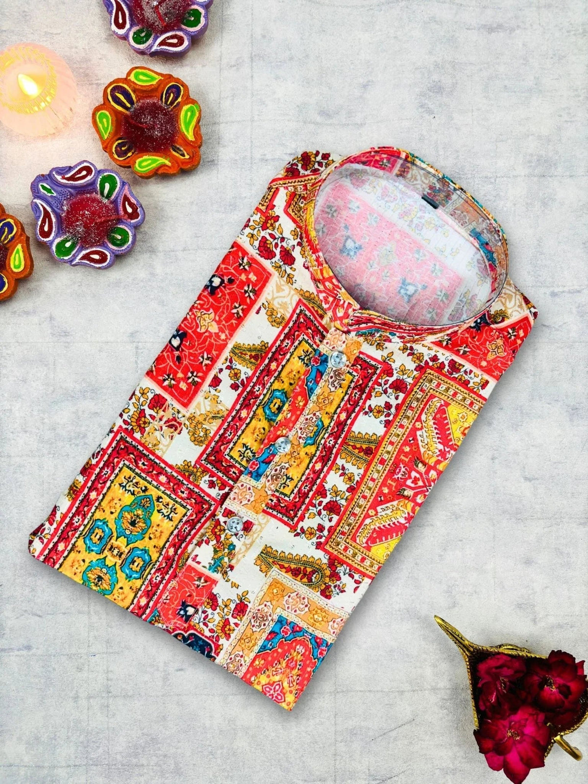 Amber Aztec Printed Kurta - Jaipuri Crown
