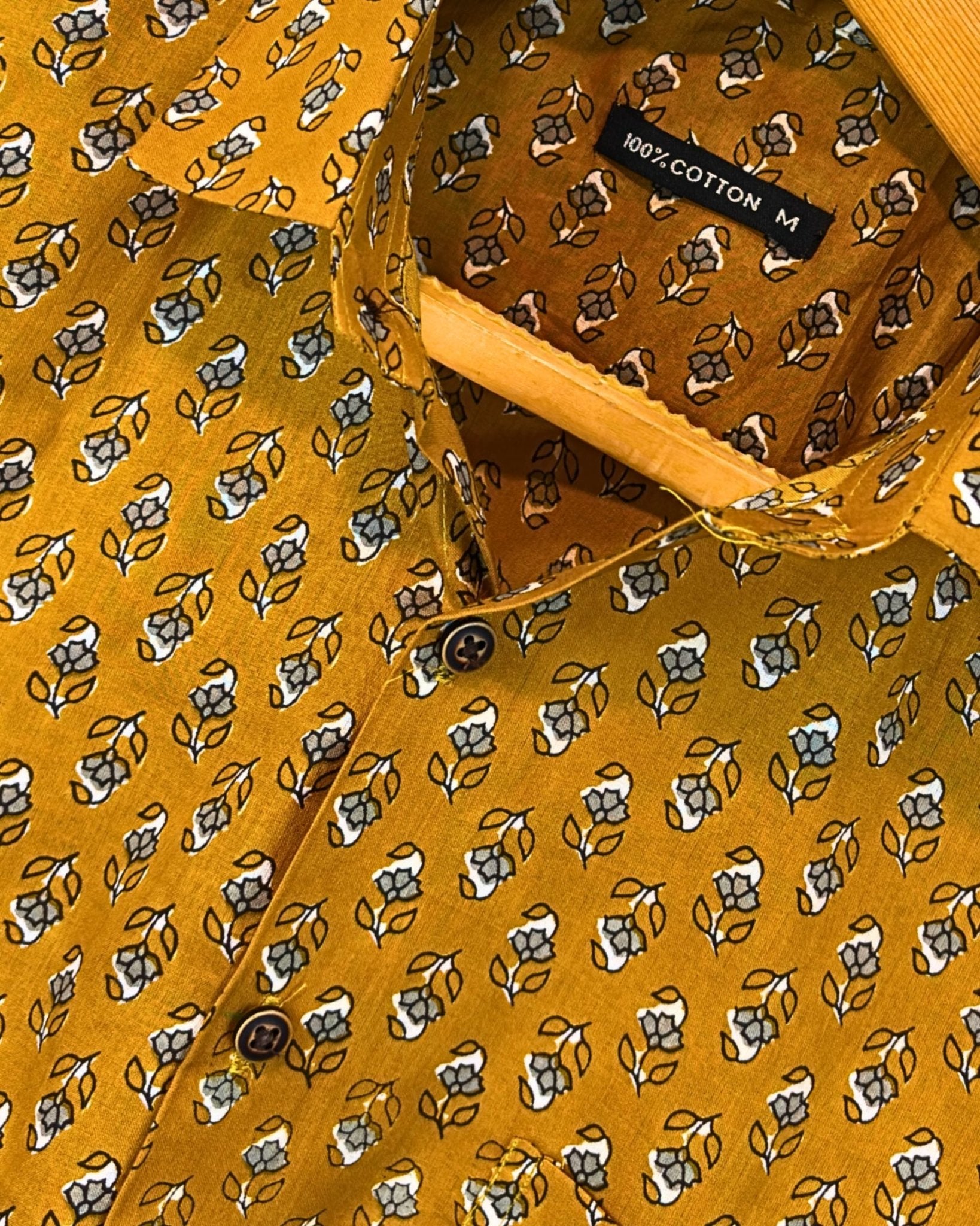 Amber Bloom – Half Sleeve Cotton Shirt - Jaipuri Crown
