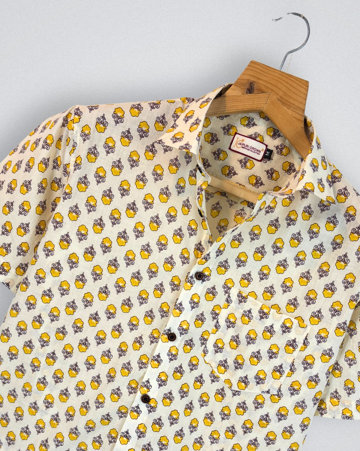 Amber Bloom – Printed Cotton Half Sleeve - Jaipuri Crown