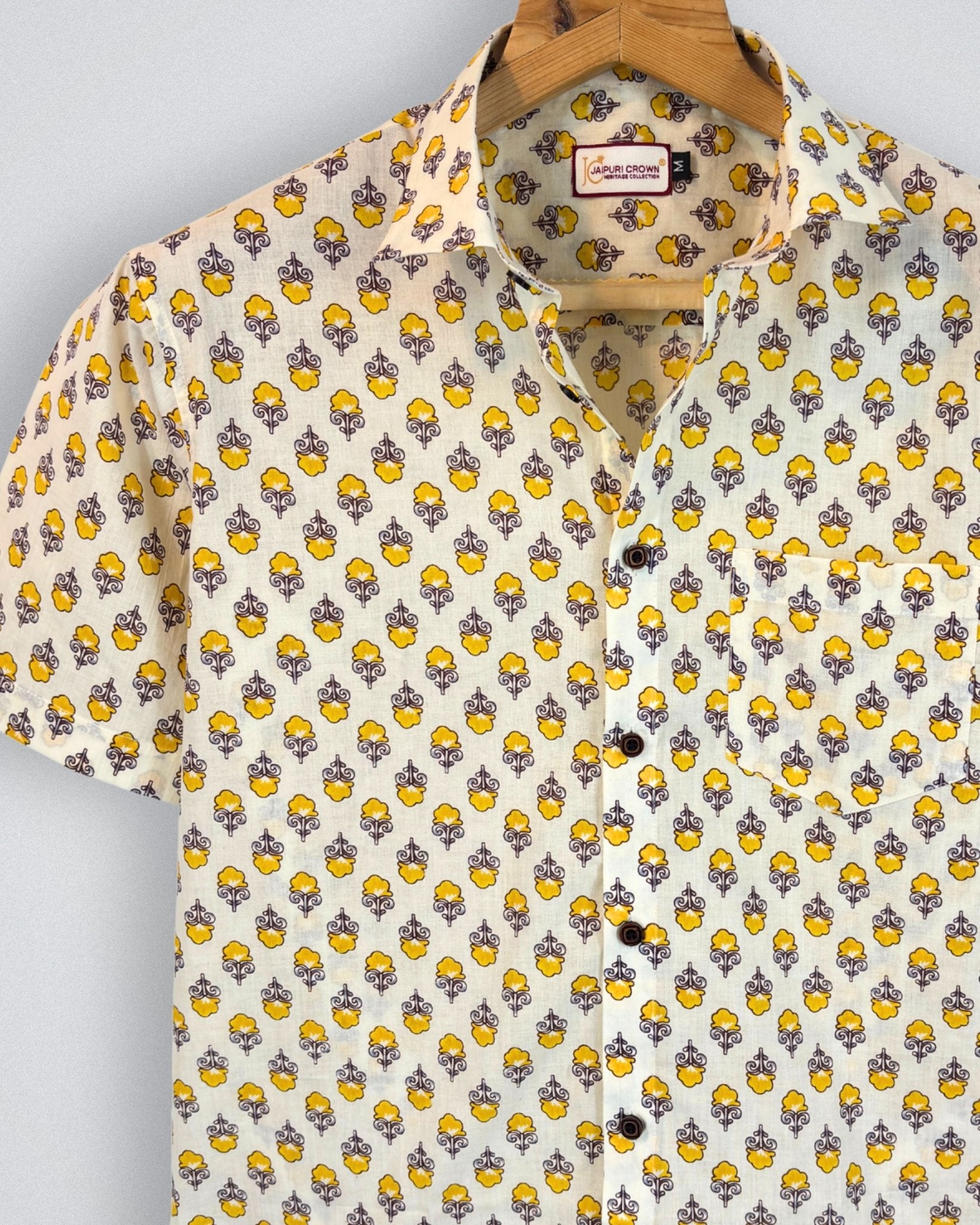 Amber Bloom – Printed Cotton Half Sleeve - Jaipuri Crown