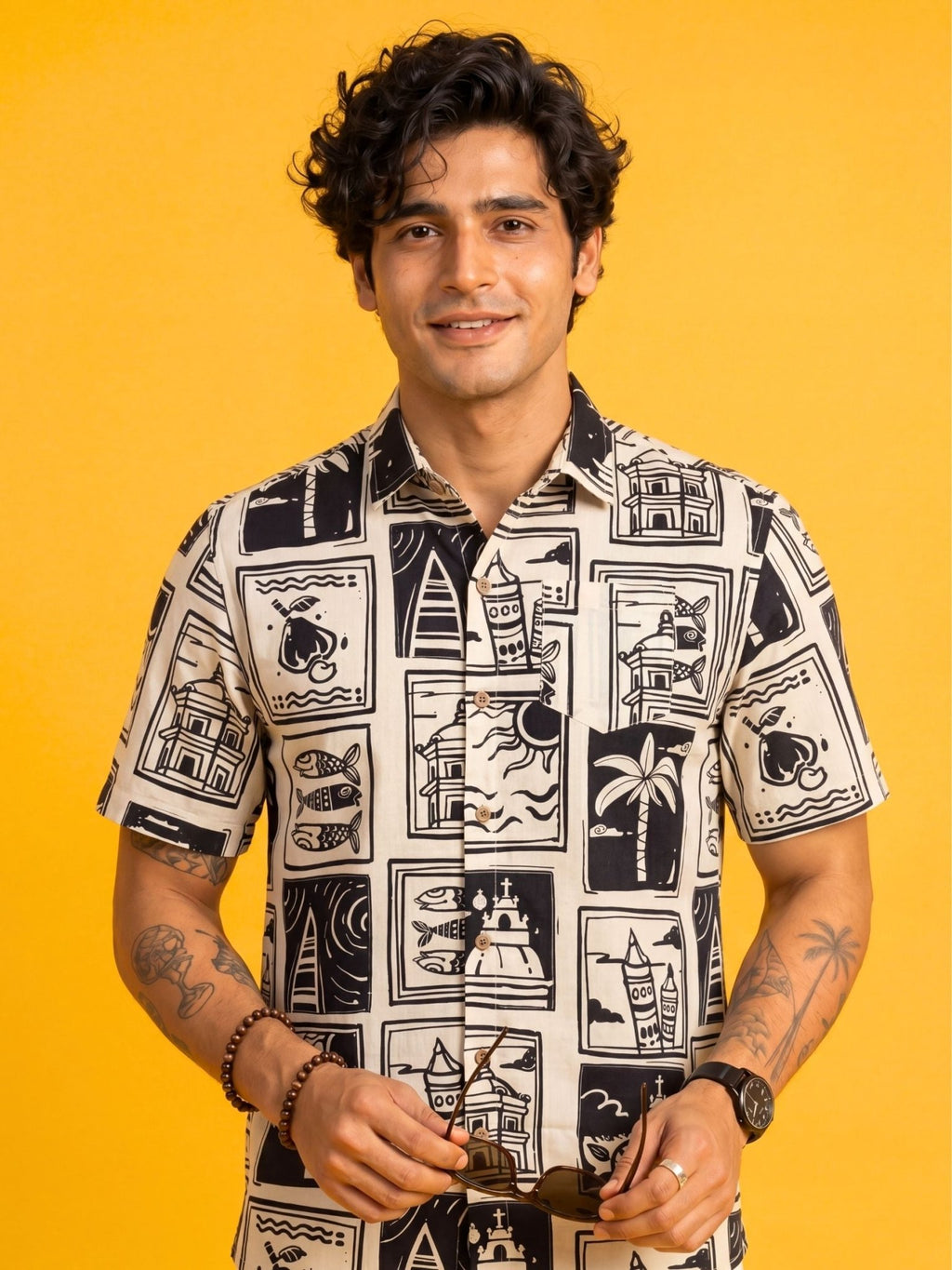 Art Drip — Digital Printed Cotton Cambric Shirt for Men | Jaipuri Crown - Jaipuri Crown