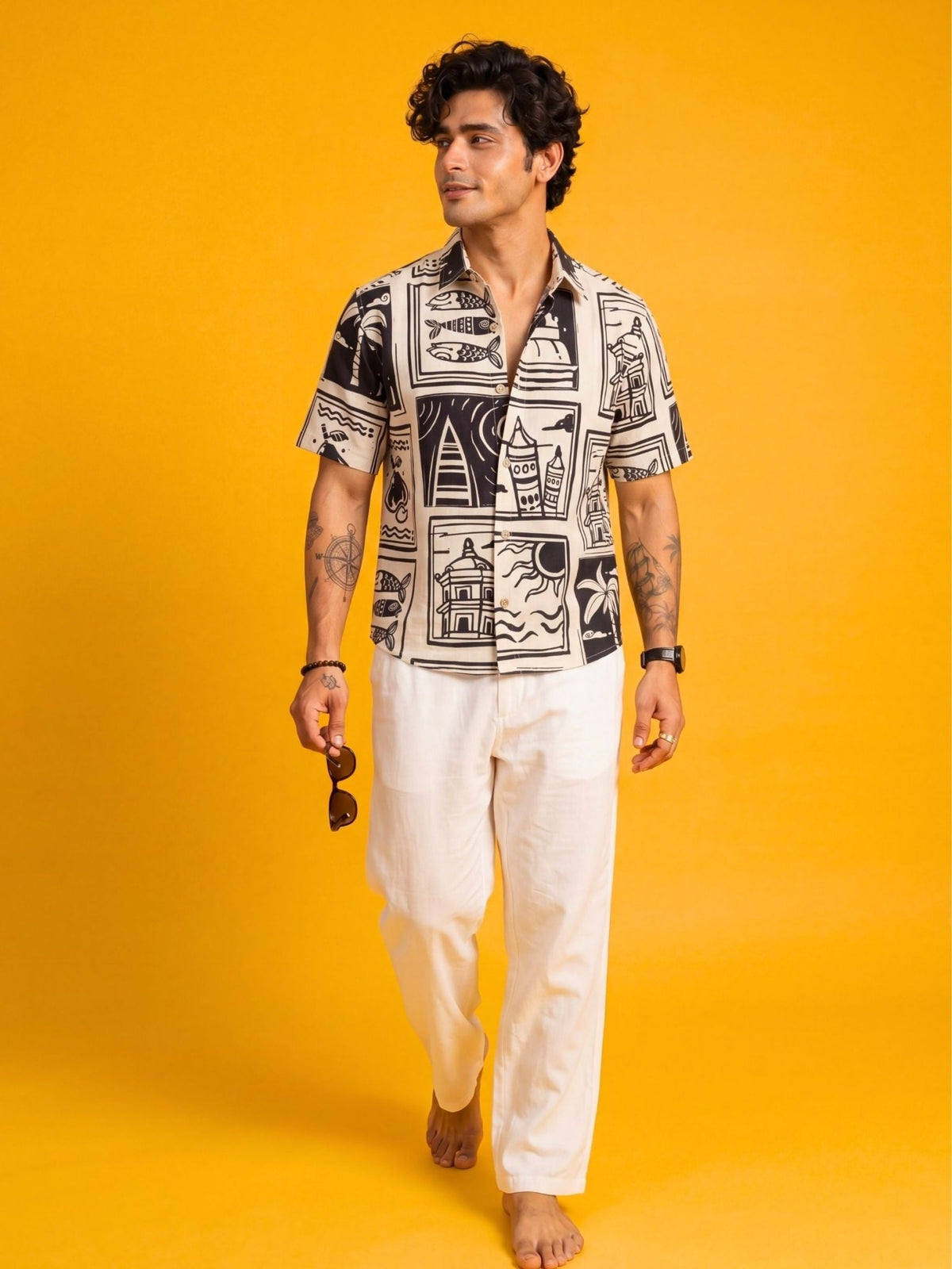Art Drip — Digital Printed Cotton Cambric Shirt for Men | Jaipuri Crown - Jaipuri Crown