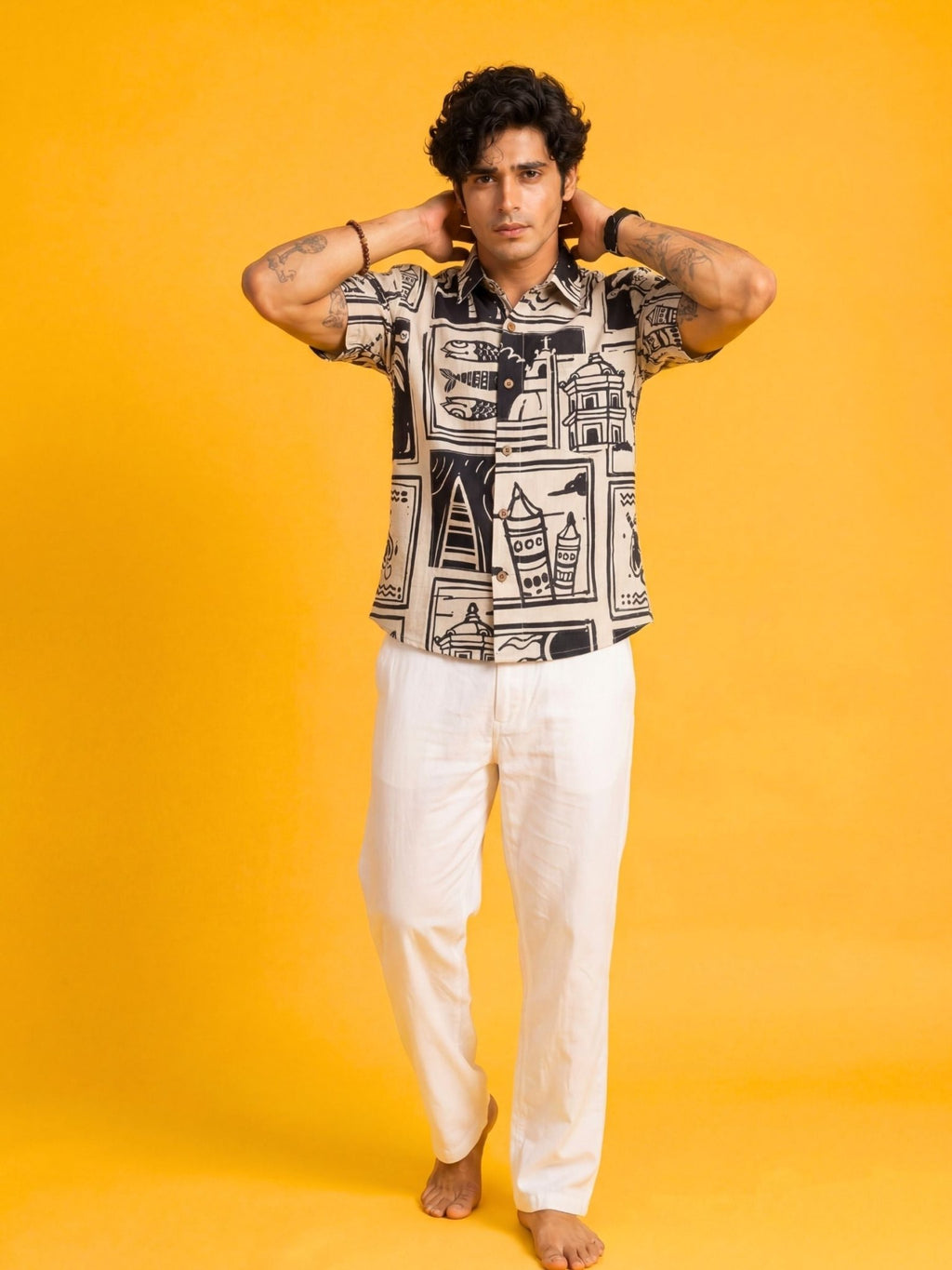 Art Drip — Digital Printed Cotton Cambric Shirt for Men | Jaipuri Crown - Jaipuri Crown