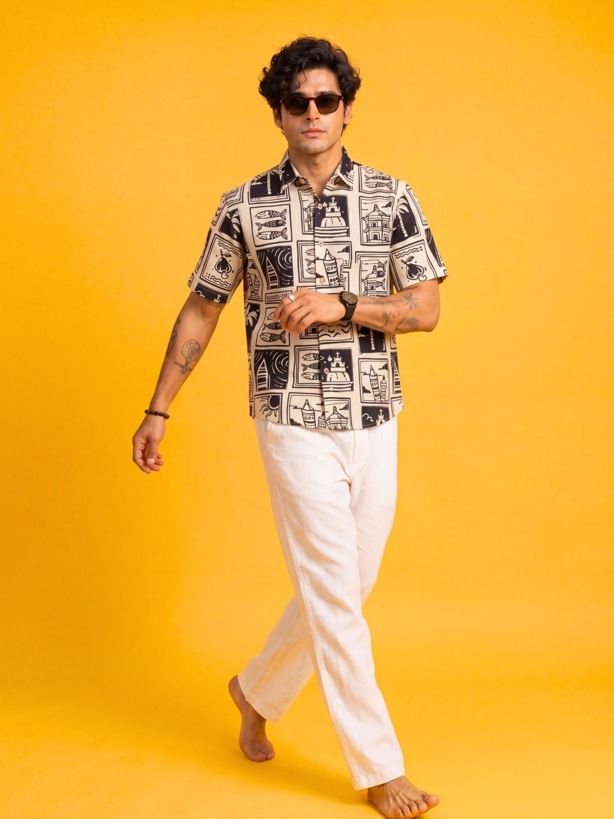 Art Drip — Digital Printed Cotton Cambric Shirt for Men | Jaipuri Crown - Jaipuri Crown