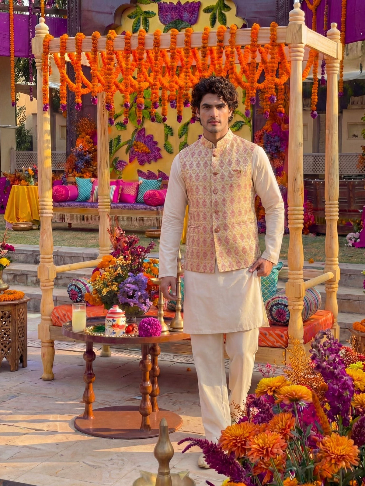 "अंश" (Ansh) Prism Jacquard Modi Jacket - Jaipuri Crown