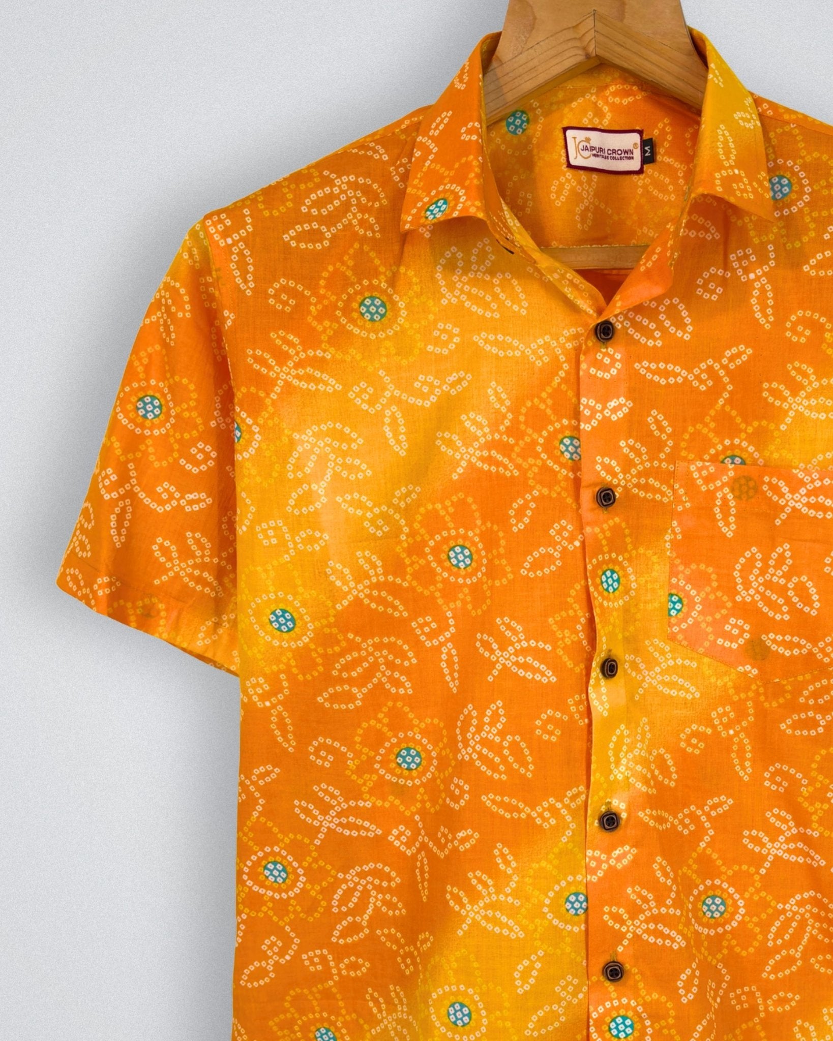 Bandhani Glow – Heritage Print Shirt - Jaipuri Crown
