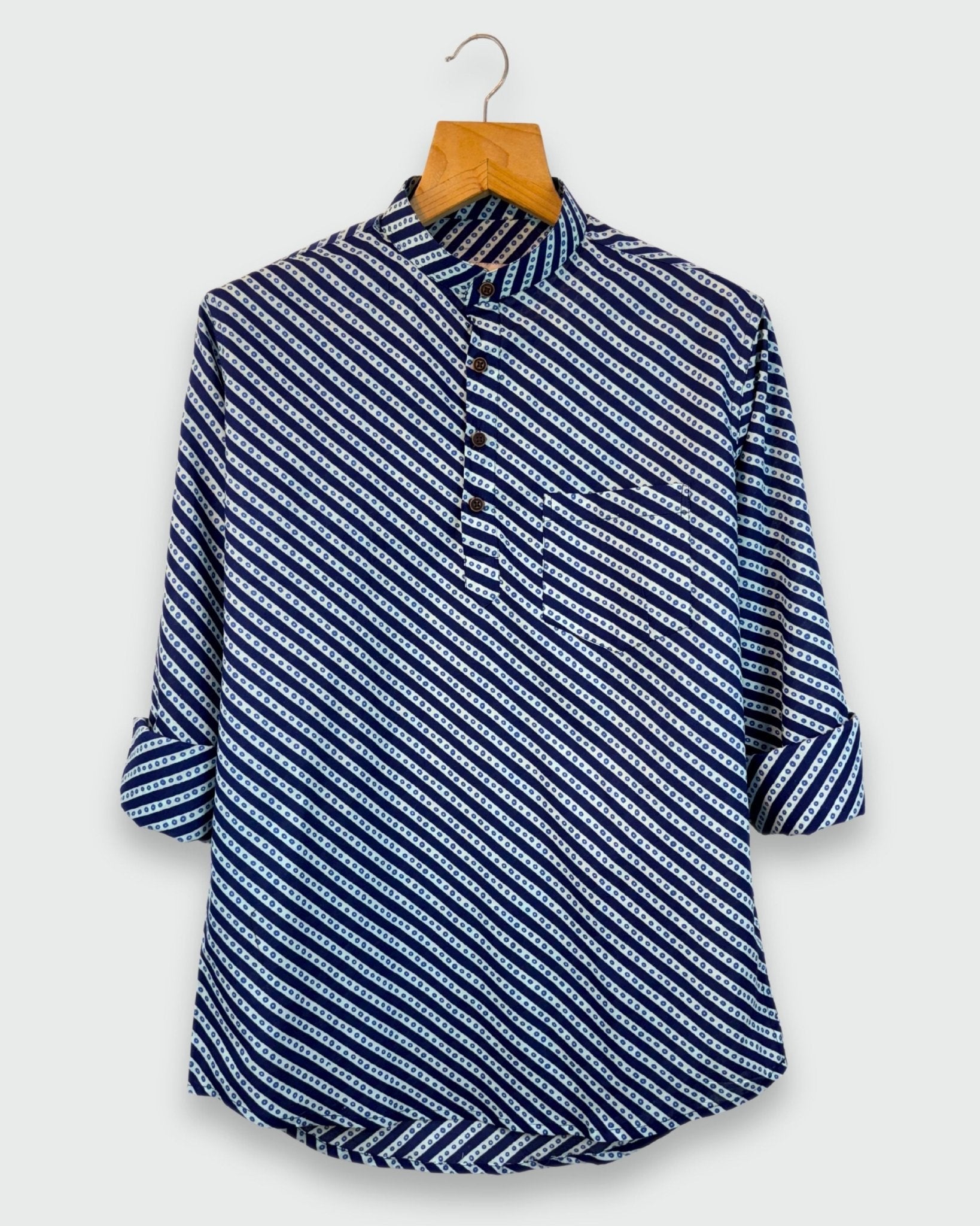 Bandhani Lines – Handprinted Short Kurta - Jaipuri Crown