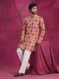 Bandhani Men's Long Kurta with Zari Work - Jaipuri Crown
