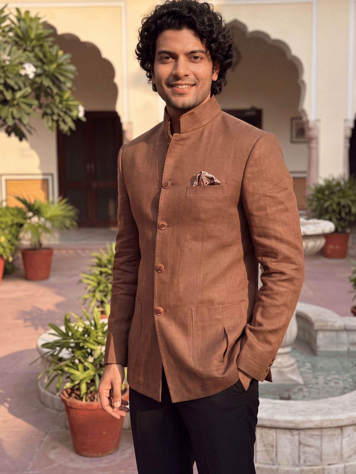 Linen Jodhpuri Bandhgala