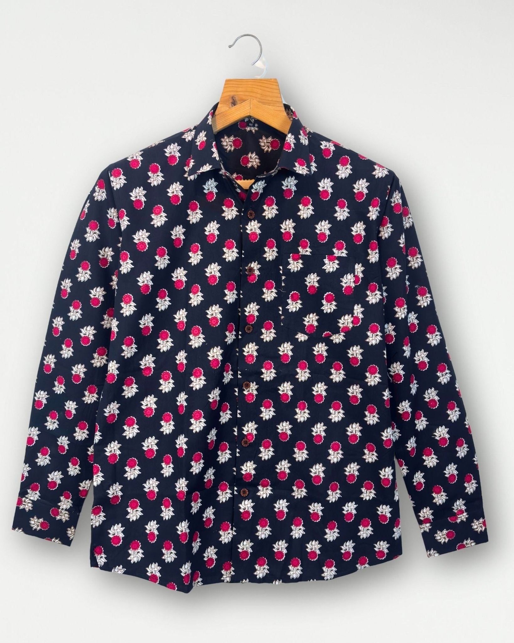 Black Heritage - Pure Cotton Handblock Shirt - Jaipuri Crown