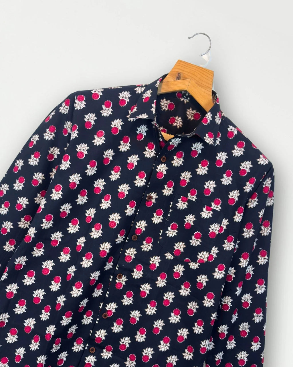 Black Heritage - Pure Cotton Handblock Shirt - Jaipuri Crown