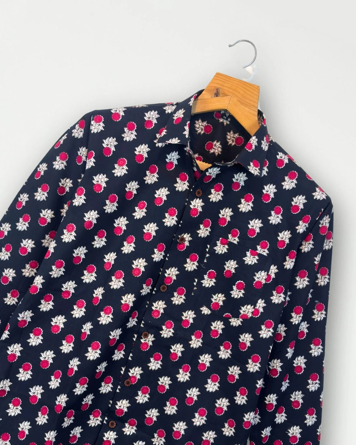 Black Heritage - Pure Cotton Handblock Shirt - Jaipuri Crown