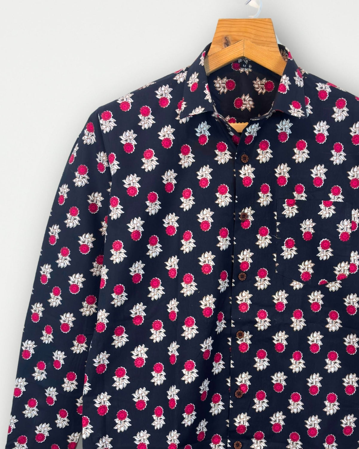 Black Heritage - Pure Cotton Handblock Shirt - Jaipuri Crown